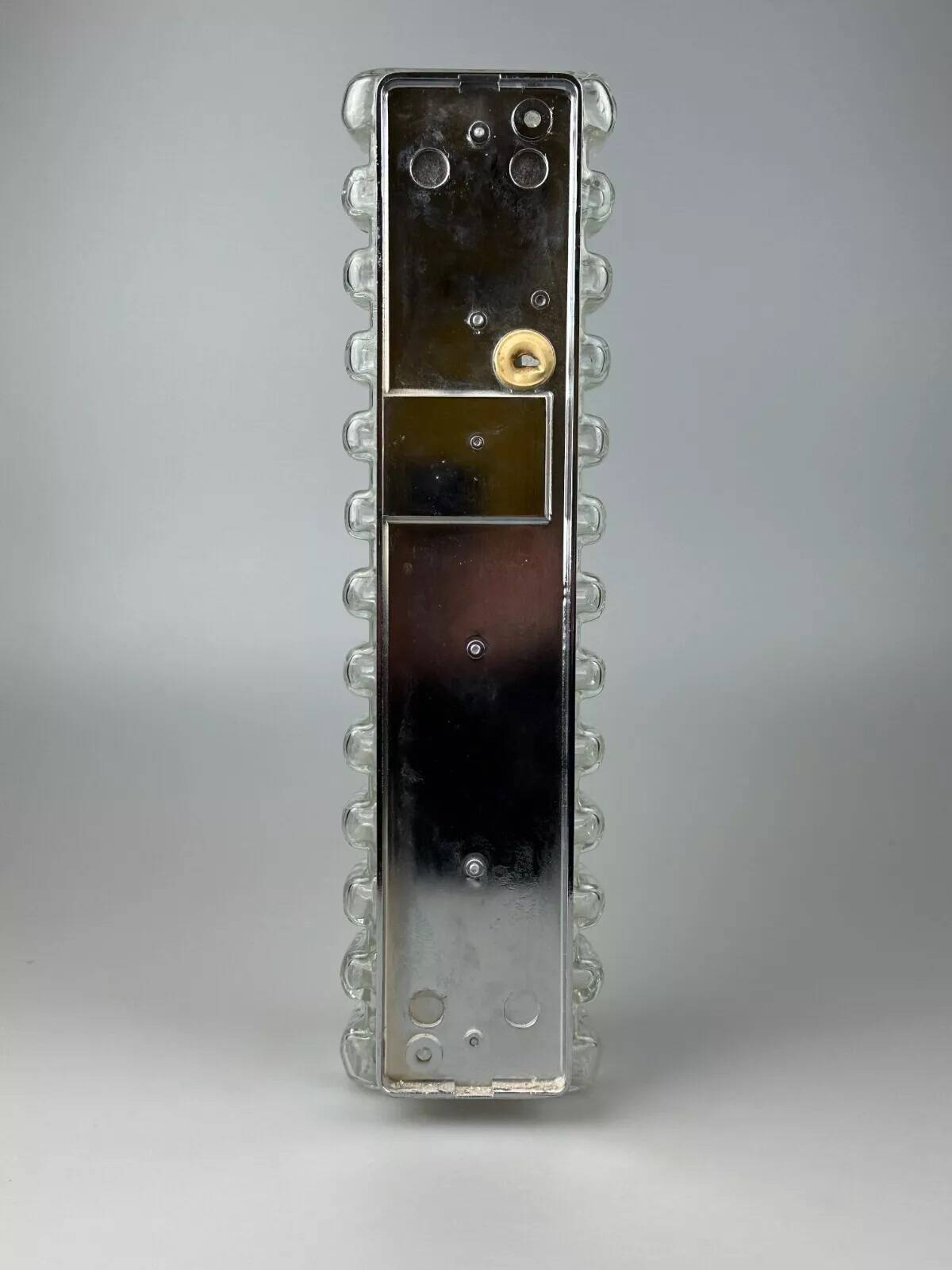 60s 70s wall lamp Limburg Germany Wall Sconce Ice Glass Chrome Space Age