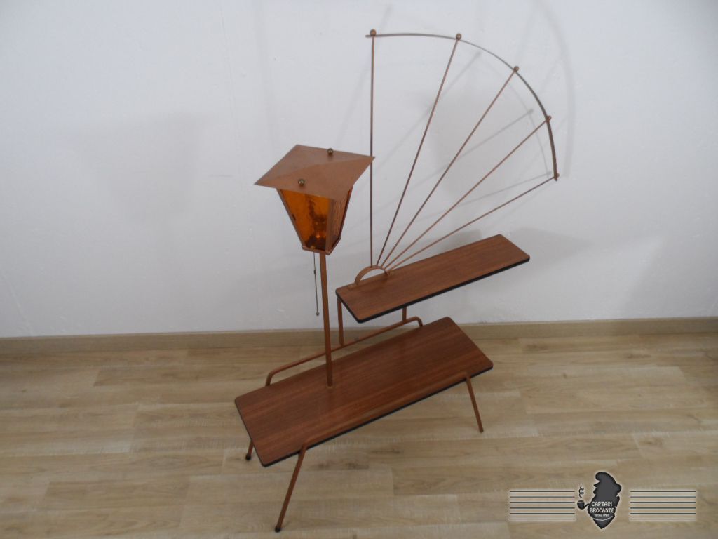 Shelf bookcase with seventies light