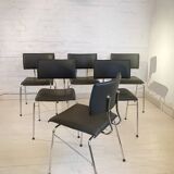 Set of six Sparta leather chairs by Christoph Hindermann for Dietiker, 1990s.