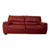 Ensemble canapé cuir convertible et repose-pied Natuzzi