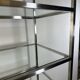 1980s stainless steel and glass bookcase shelf