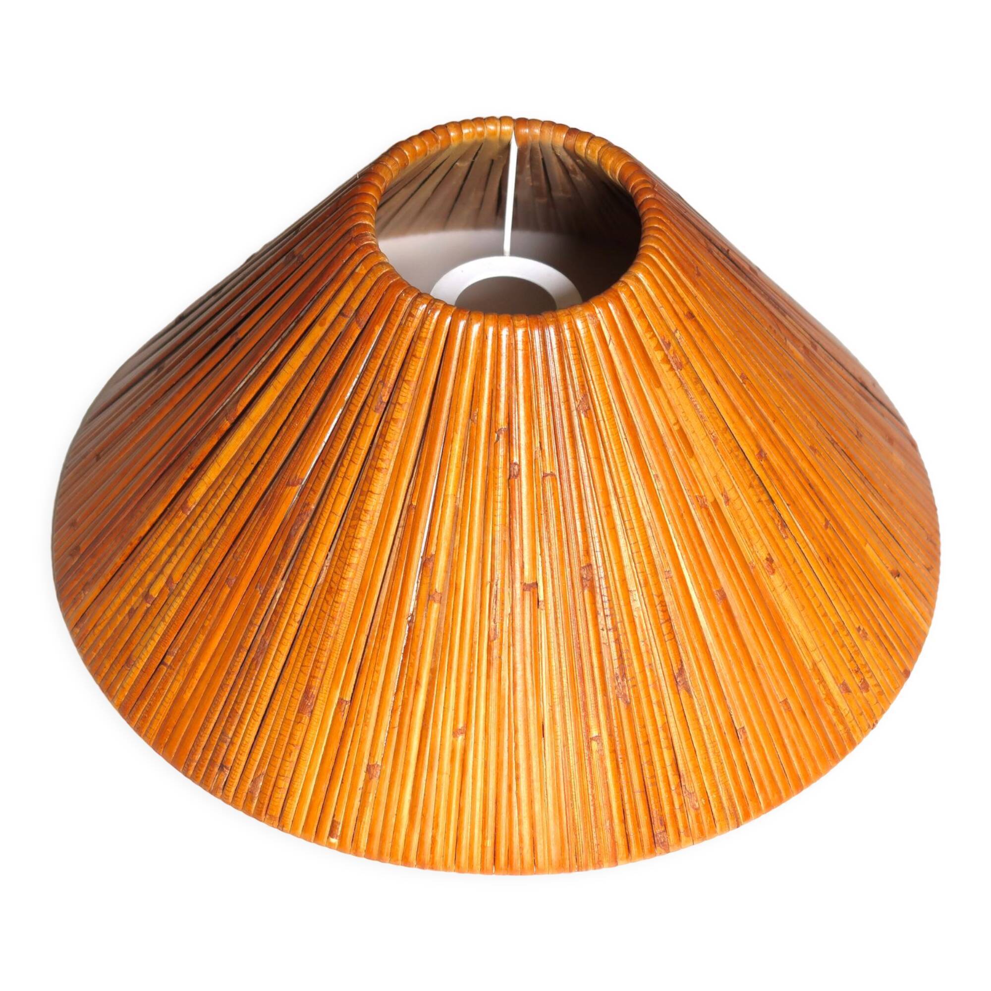 Pendant lamp, wicker chandelier, 80s