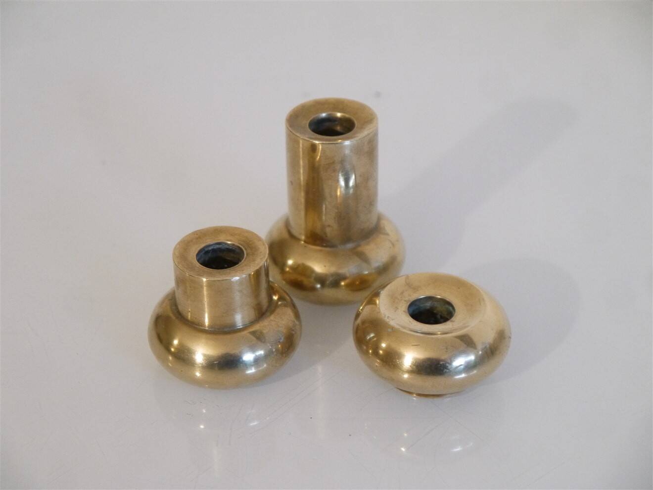 Set of Scandinavian brass candlesticks, 1960s