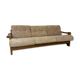 Old 3-seater sofa in solid wood, Maison Regain design, from the 70s.