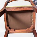 Maurice Hirch, paire de chaises anciennes sculptées assise velours vert