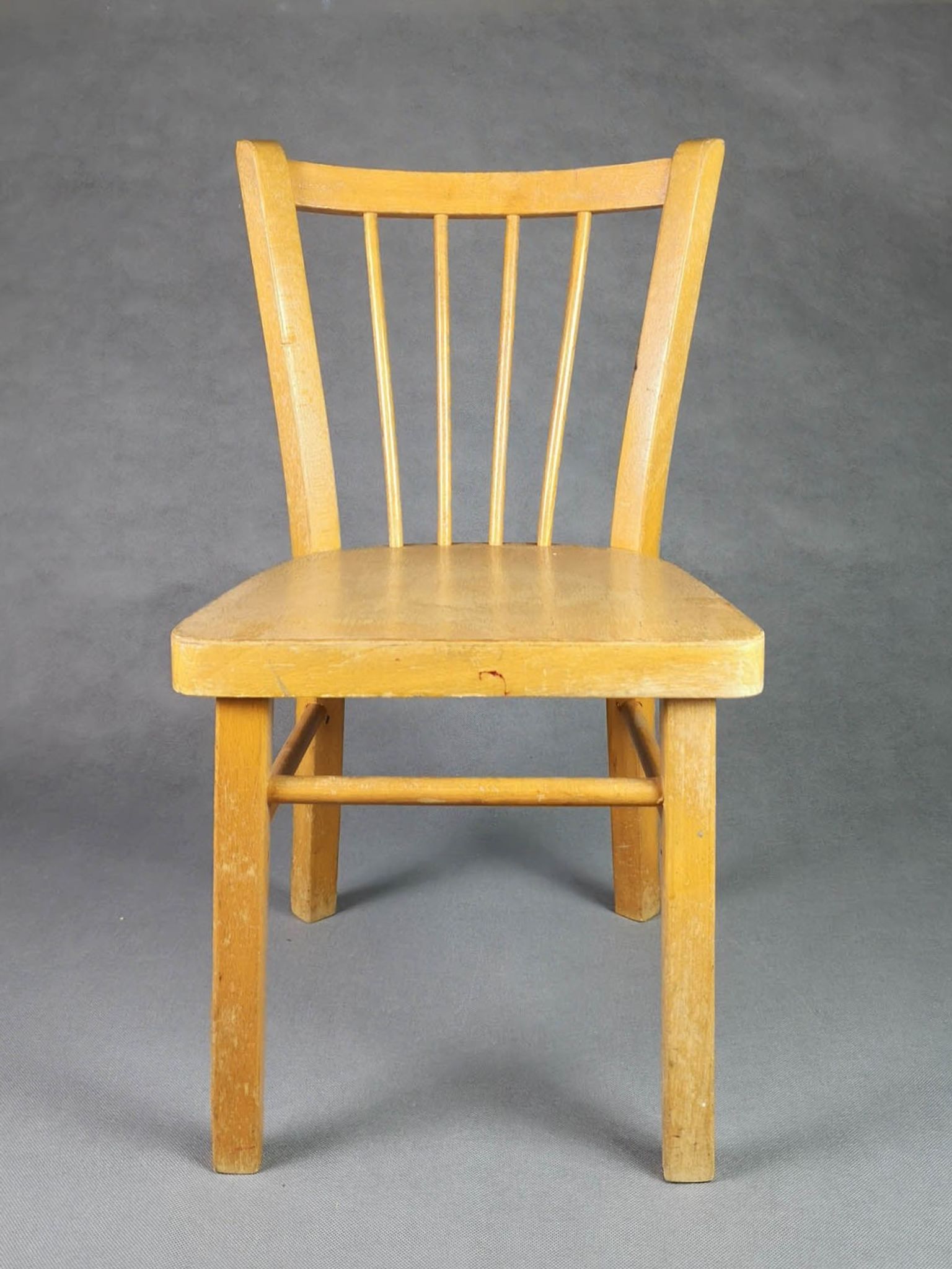 Chaise bistrot enfant bois clair french vintage Baumann
