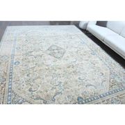 1970s Vintage Persian Handmade Wool Cotton Light Beige Area Rug