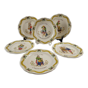 6 assiettes en faïence de Gien