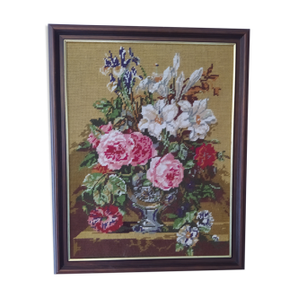 Floral canvas tapestry