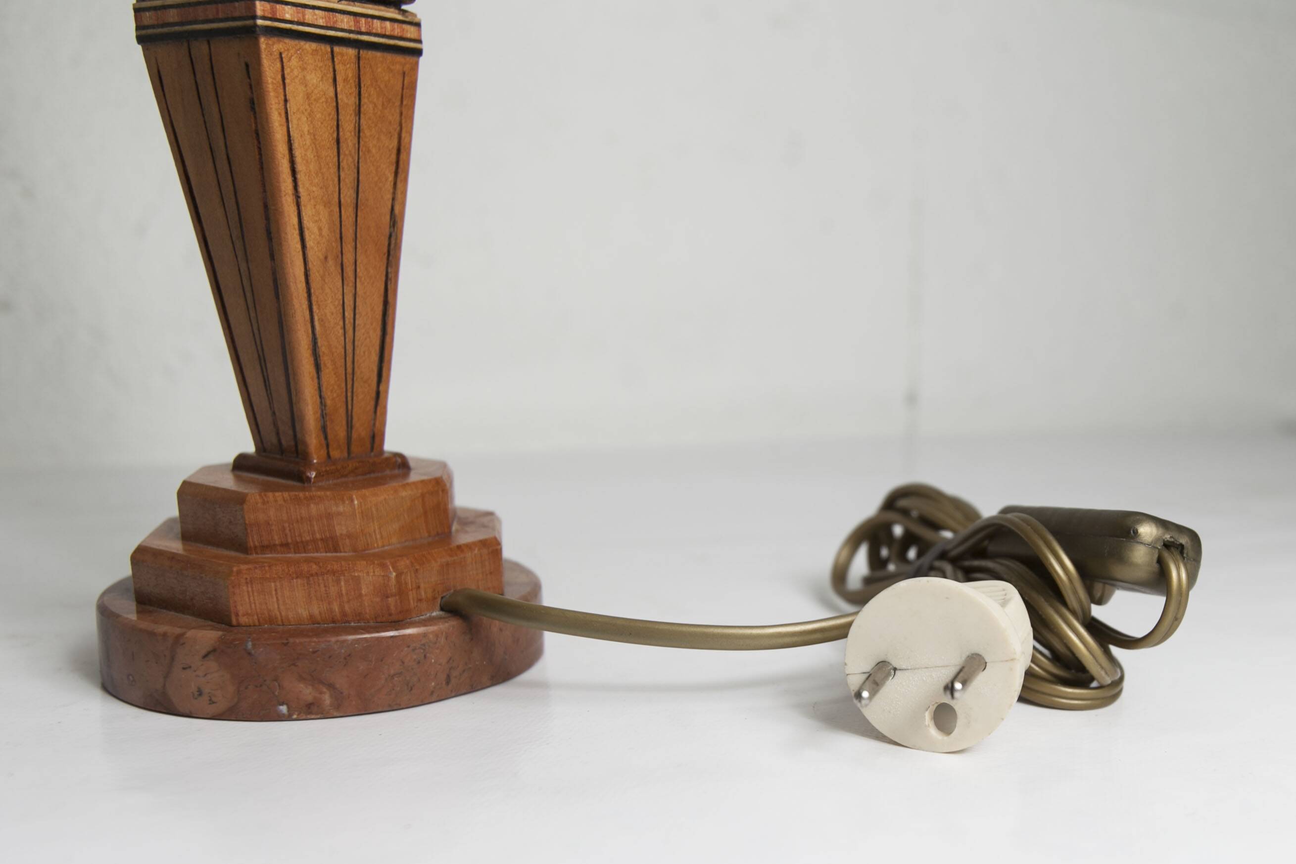 Table lamp 1930 art deco wood Verona marble