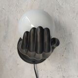 Ceramic and opaline hand lamp from the 70s-80s