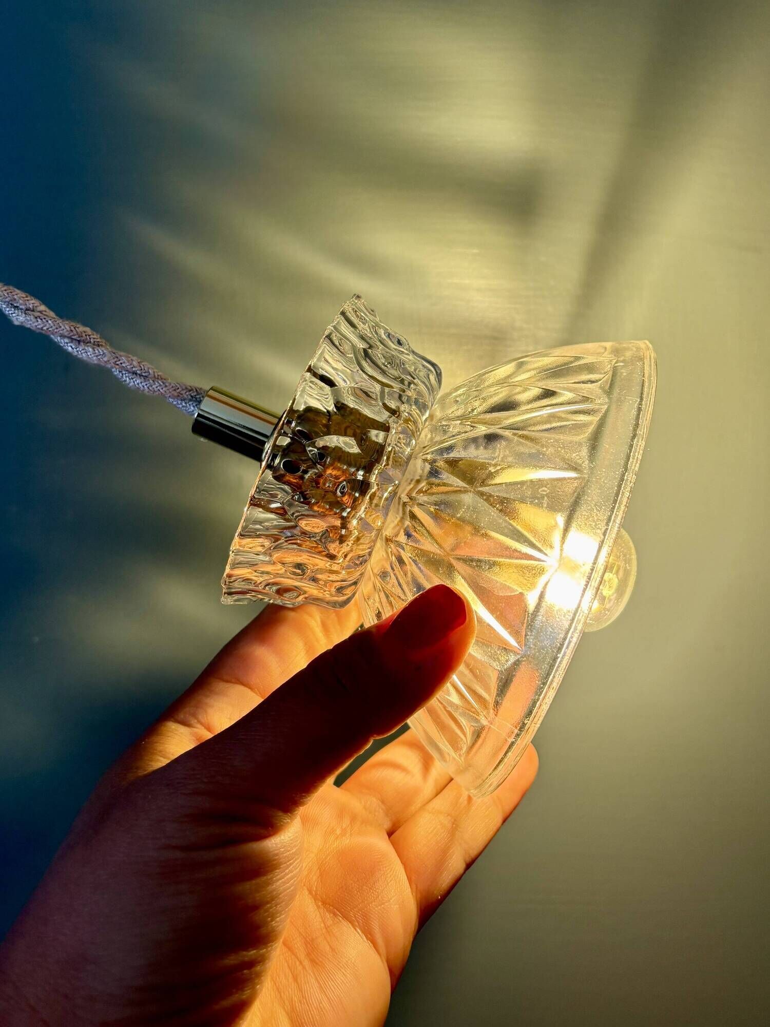 Vintage glass pendant light - tableware collection (UD1)