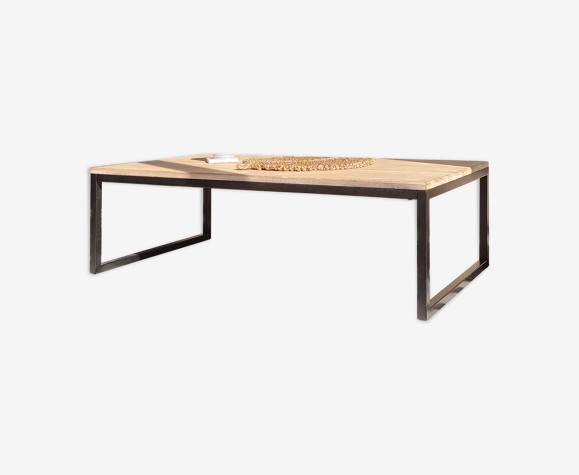 Table basse bois métal