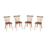 Set of 4 chairs bistro vintage Scandinavian brasserie colorful cake - 1950 1960