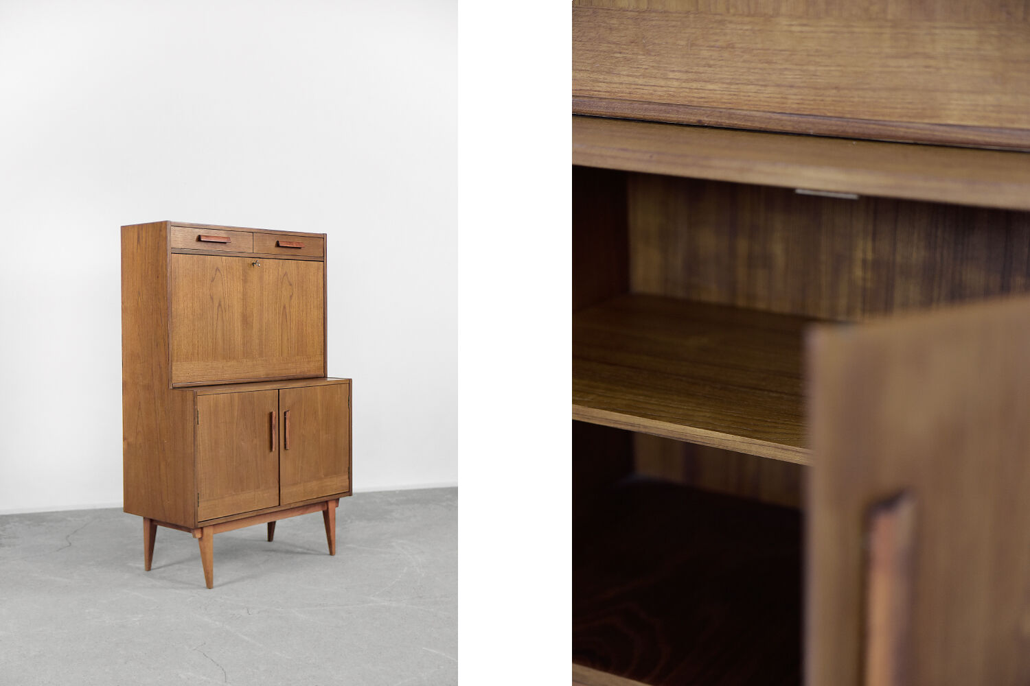 Scandinavian teak cabinet with drawers, 1960s