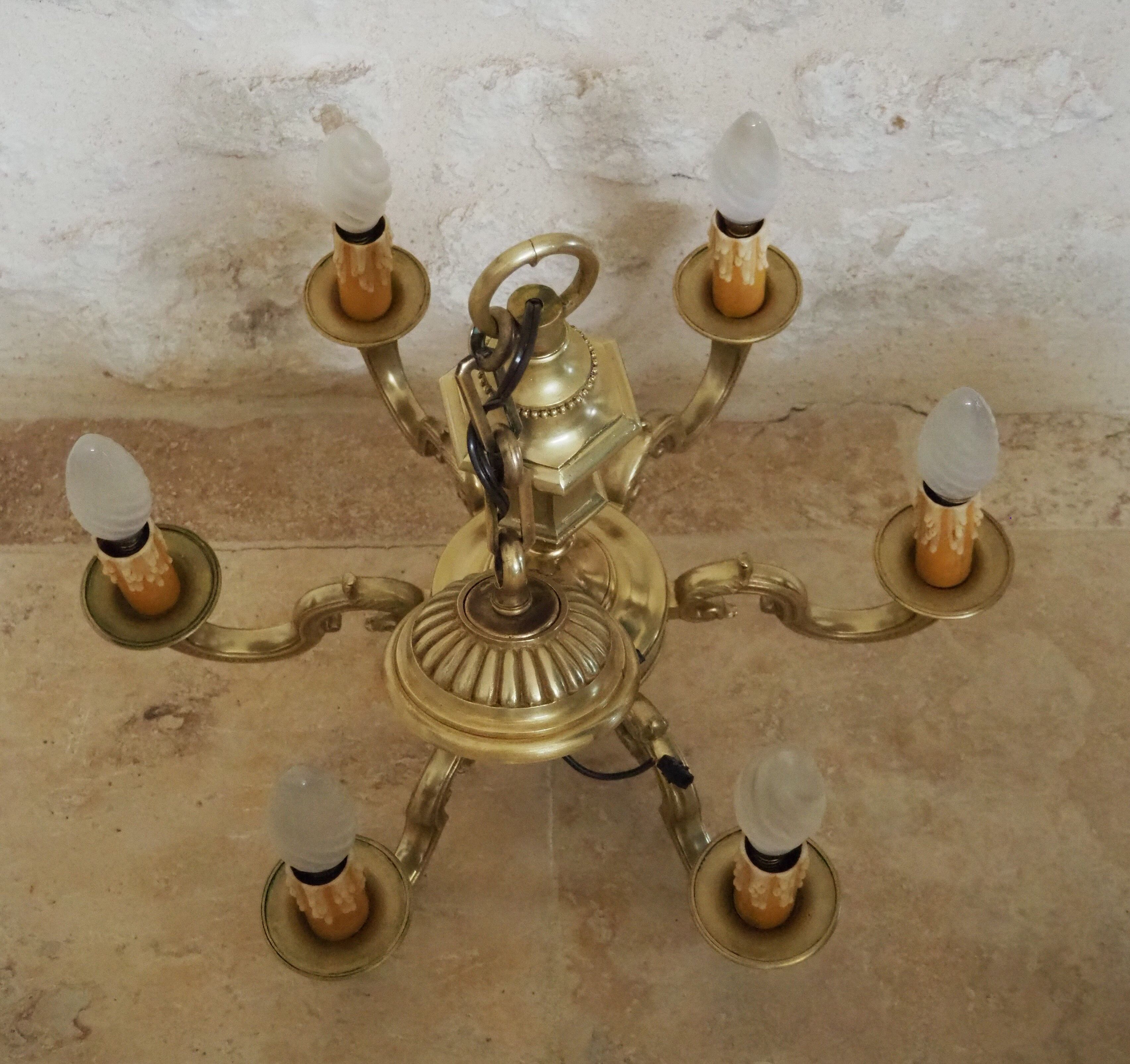 Bronze chandelier in Louis XV style - 6 lights