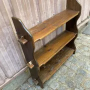 Rustic solid wood wall shelf 76x86cm 3 levels 1970