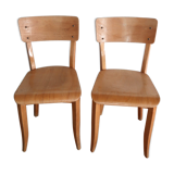Set of 2 wooden bistro chairs