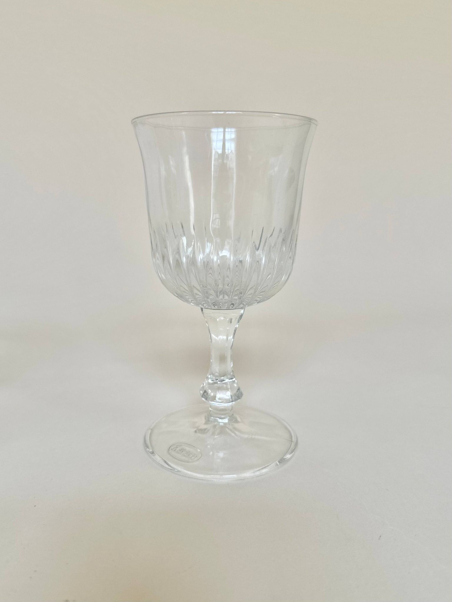Set of five wine glasses