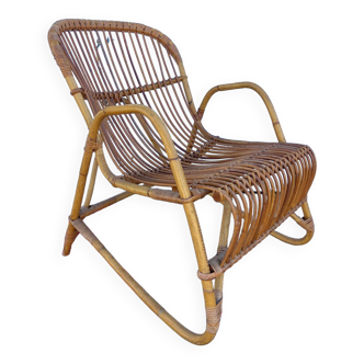 Fauteuil rotin vintage