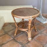Arched rattan table and caning 1970