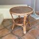 Table en rotin arqué et cannage 1970