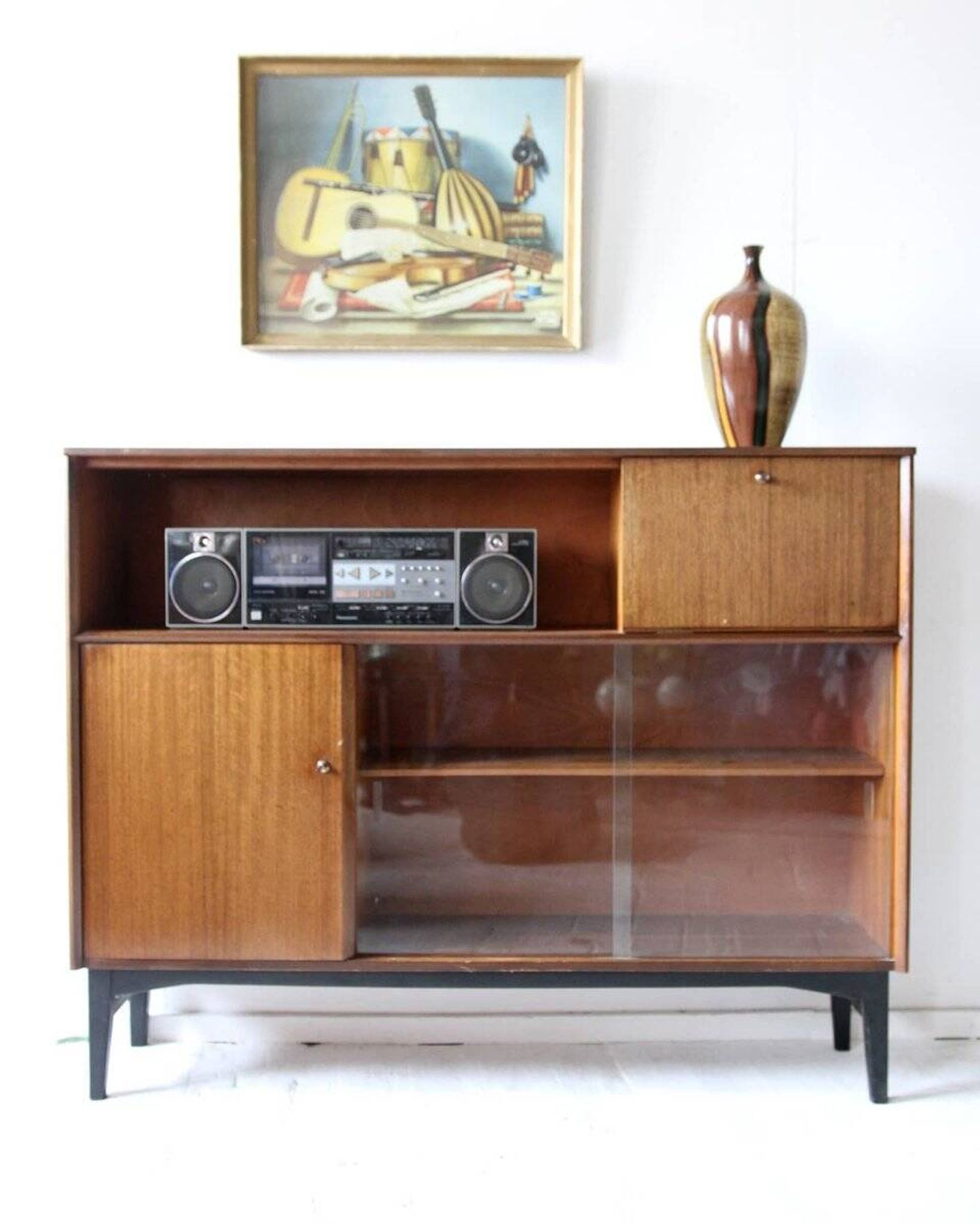 Nathan 1960s brown wooden wardrobe — mid-century style furniture