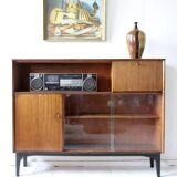 Armoire Nathan 1960s en bois marron — meuble au style mid-century