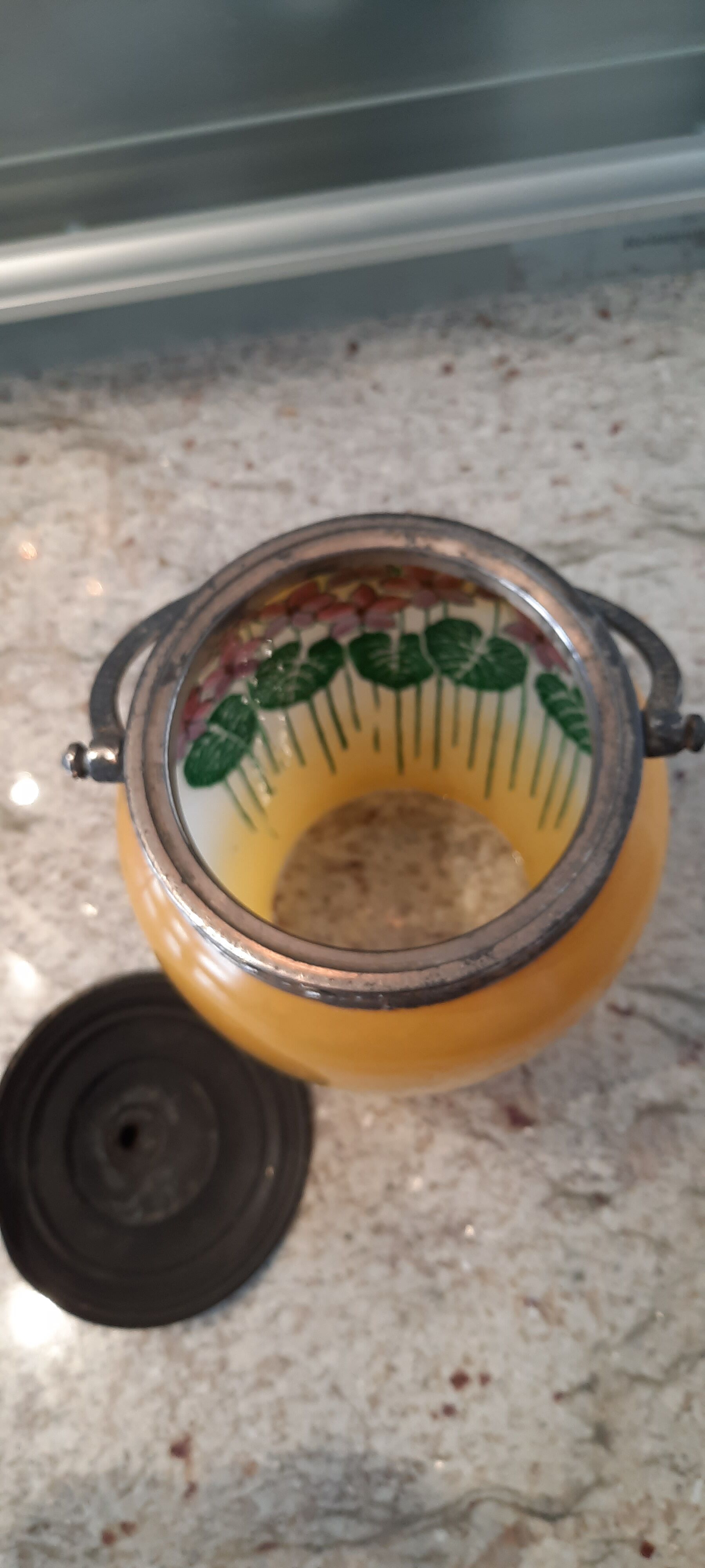 Art nouveau glass cookie jar