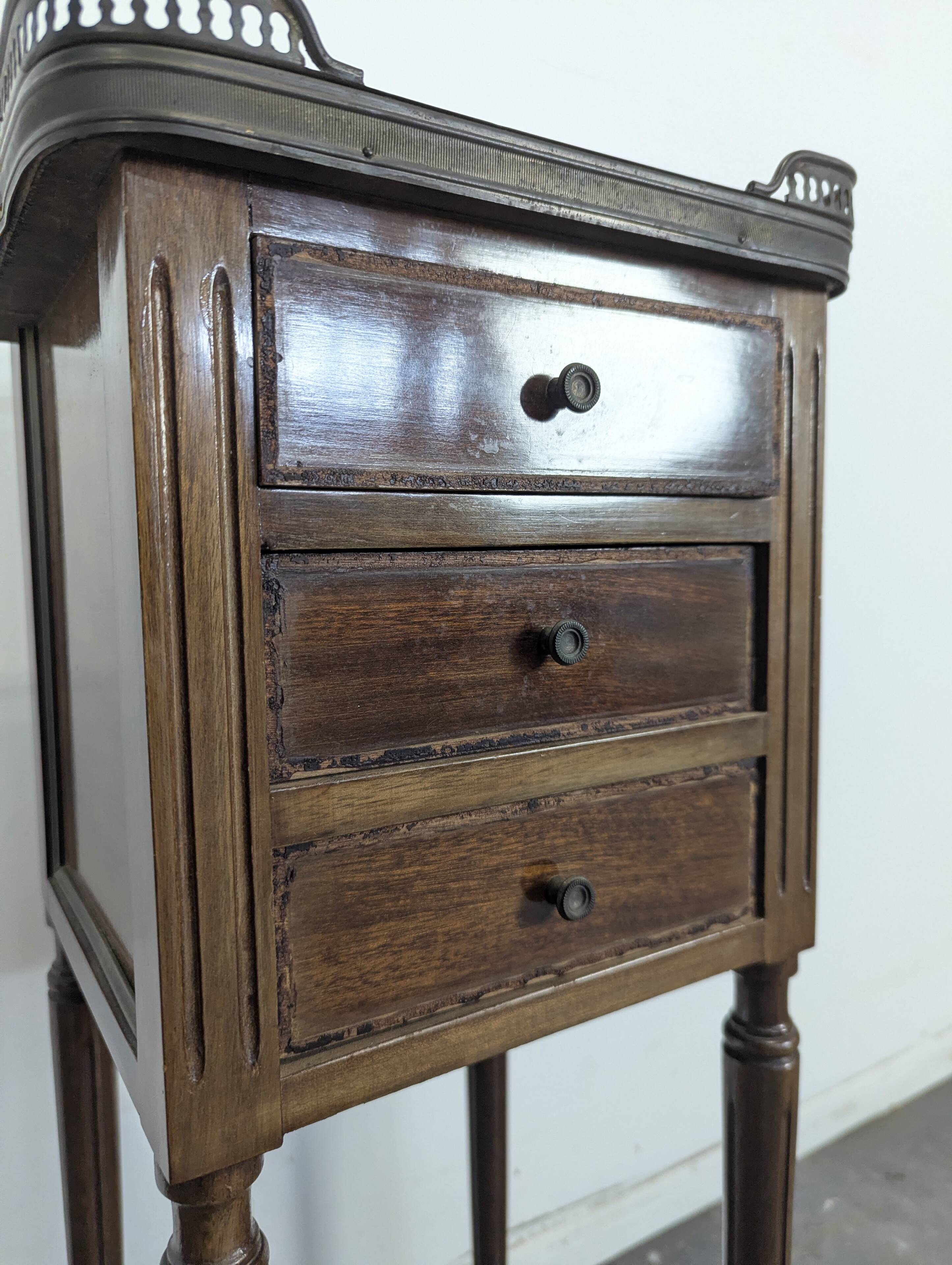 Louis XVI style mahogany bedside table