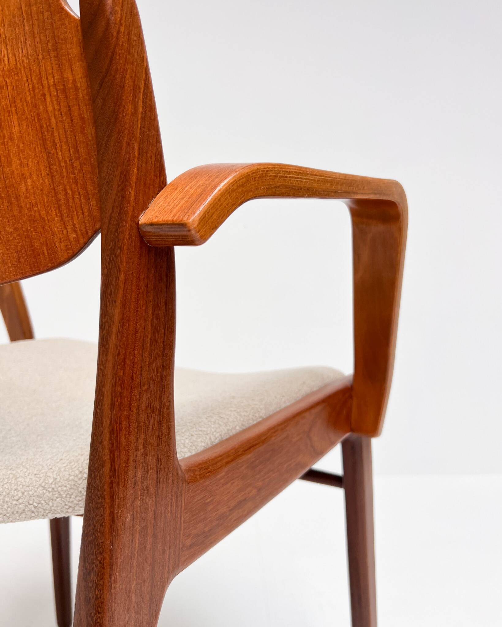 Ensemble de 4 chaises rembourrées Hartmut Lohmeyer pour Wilkhahn, années 1960.