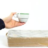 Lot de 12 tasses en porcelaine blanche de Lubiana, Pologne années 1960