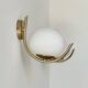 Pair of vintage wall sconces, brass and opaline, France, 1970.