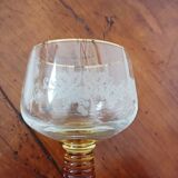 Set of 4 wine glasses, amber stem