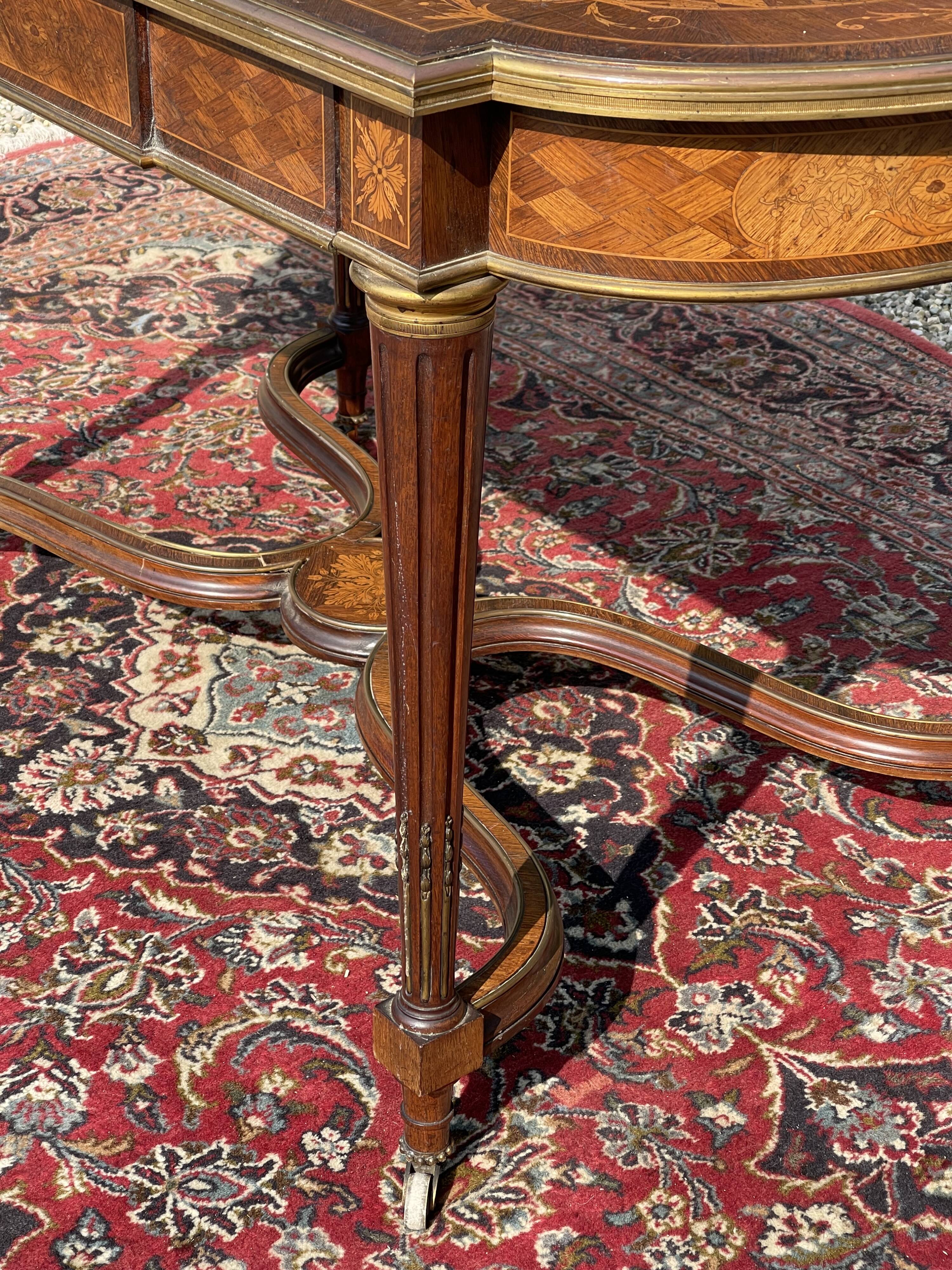 Middle Table Marquetry and Bronze Napoleon III Era - NINETEENTH