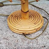 Rattan and bamboo table lamp from the 70s