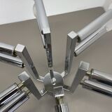 Modernist Huge chromed SPUTNIK Sciolari Style Ceiling Light, Italy, 1970s