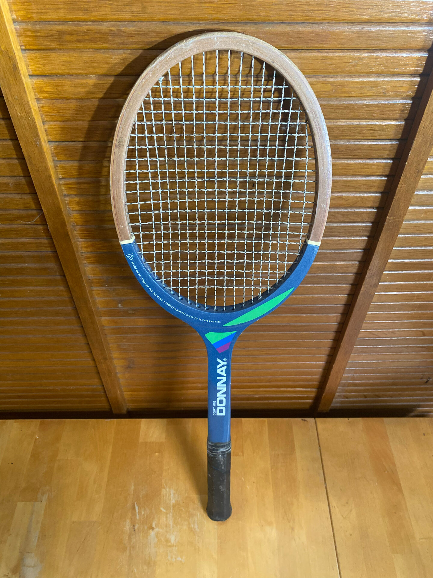 Vintage donnay court one wooden tennis racket #e191