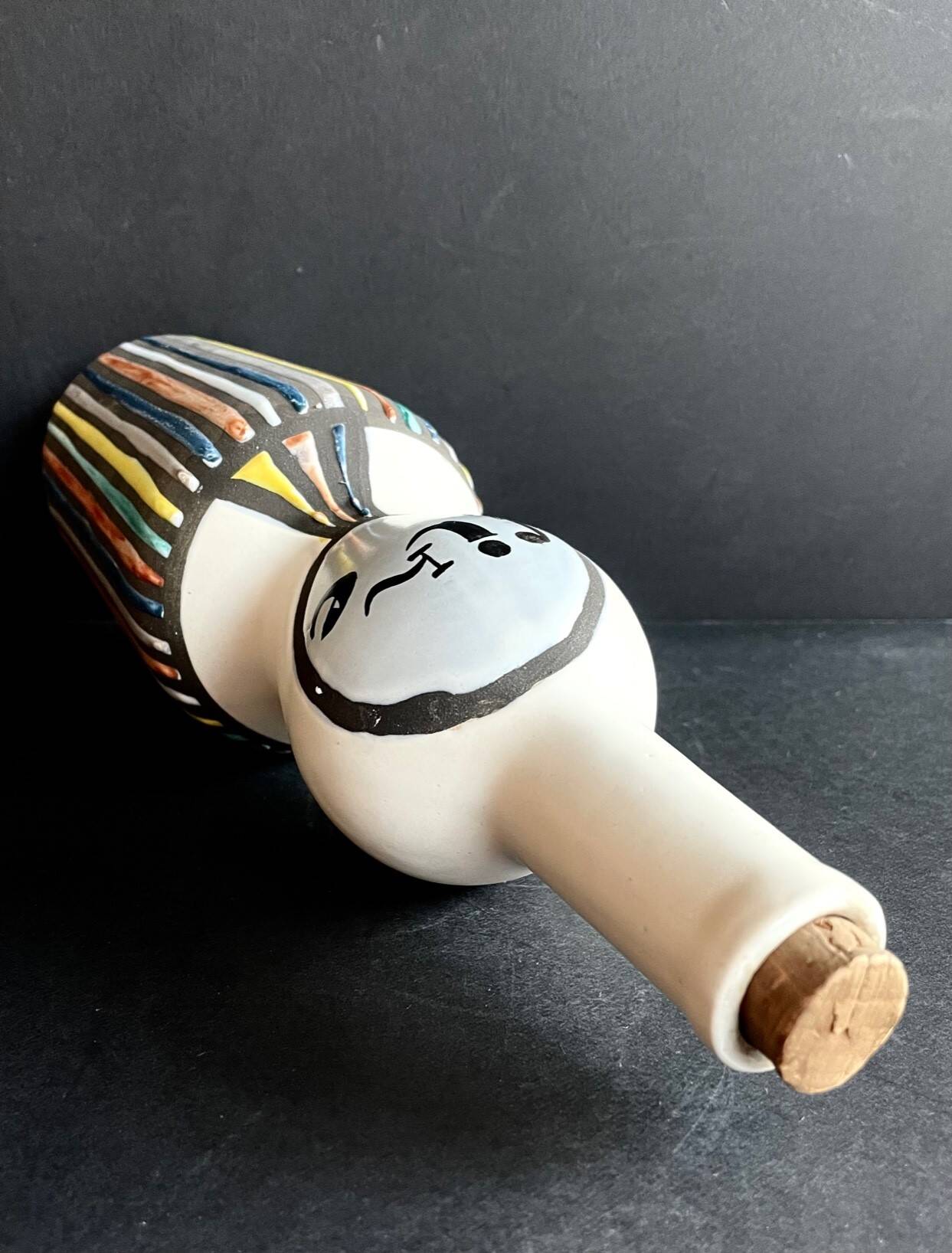 “Fine” earthenware bottle Roger Capron Vallauris