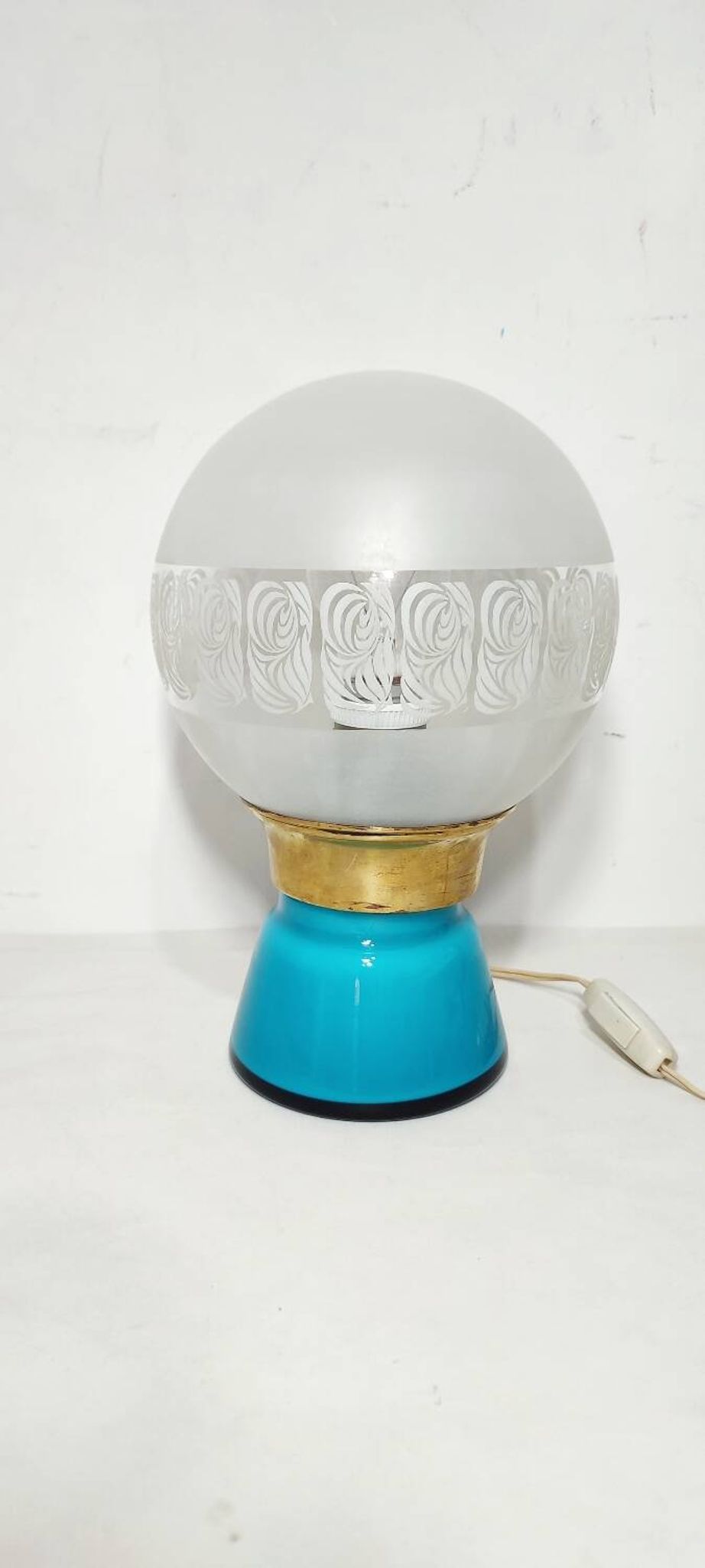 Lampe de table en cristal. Espagne, années 1950.