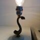 Onyx fish lamp foot and golden metal