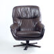 Vintage Swivel Chair In Brown Leather, Finland 1960s