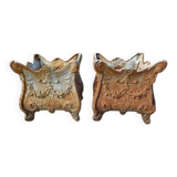 Pair of enamelled cast iron planters from 1900 from Charleville-Mézières