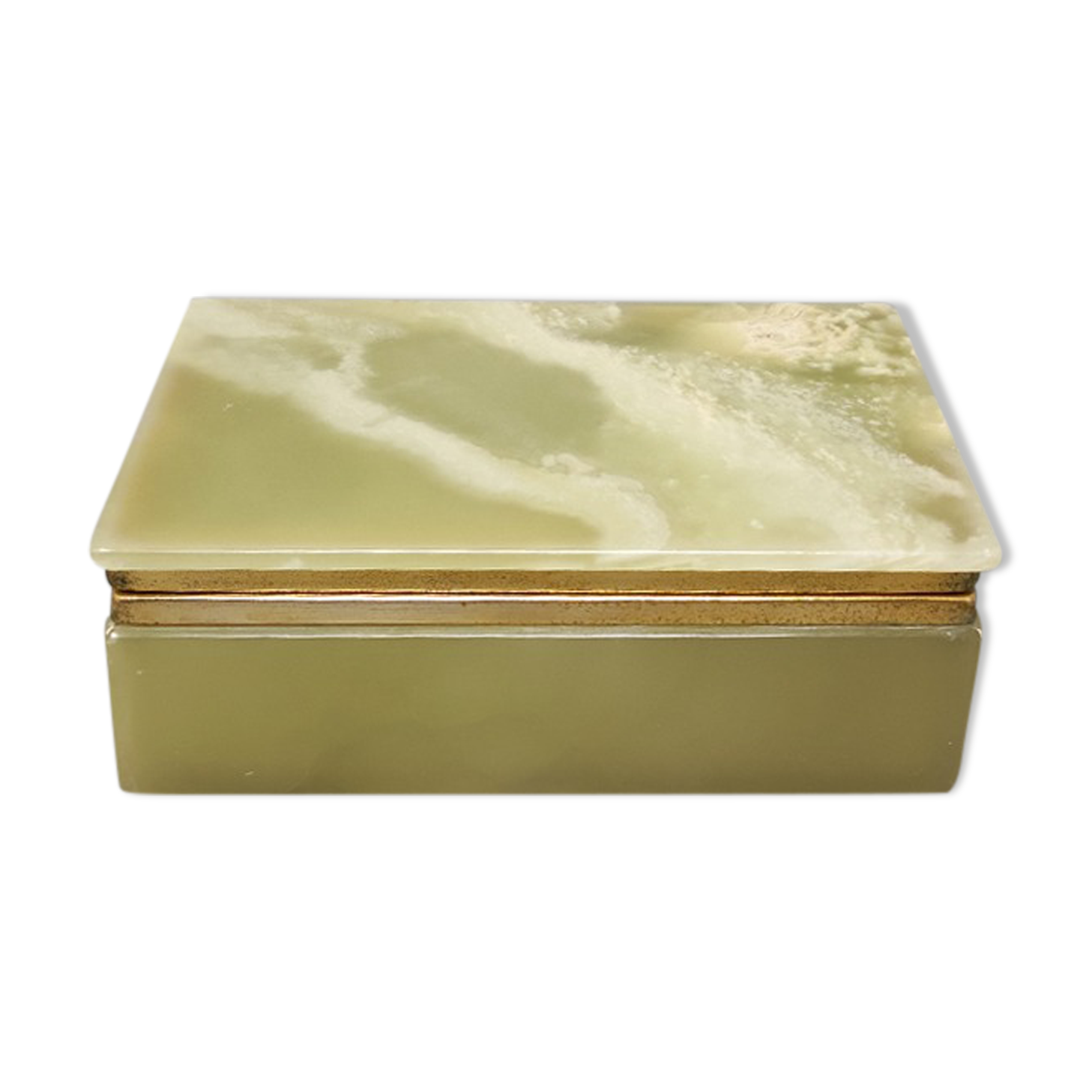 Astonishing green onyx box made in italy