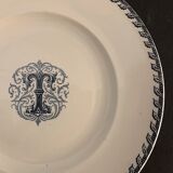 6 dessert plates and old earthenware dish, KG Lunéville