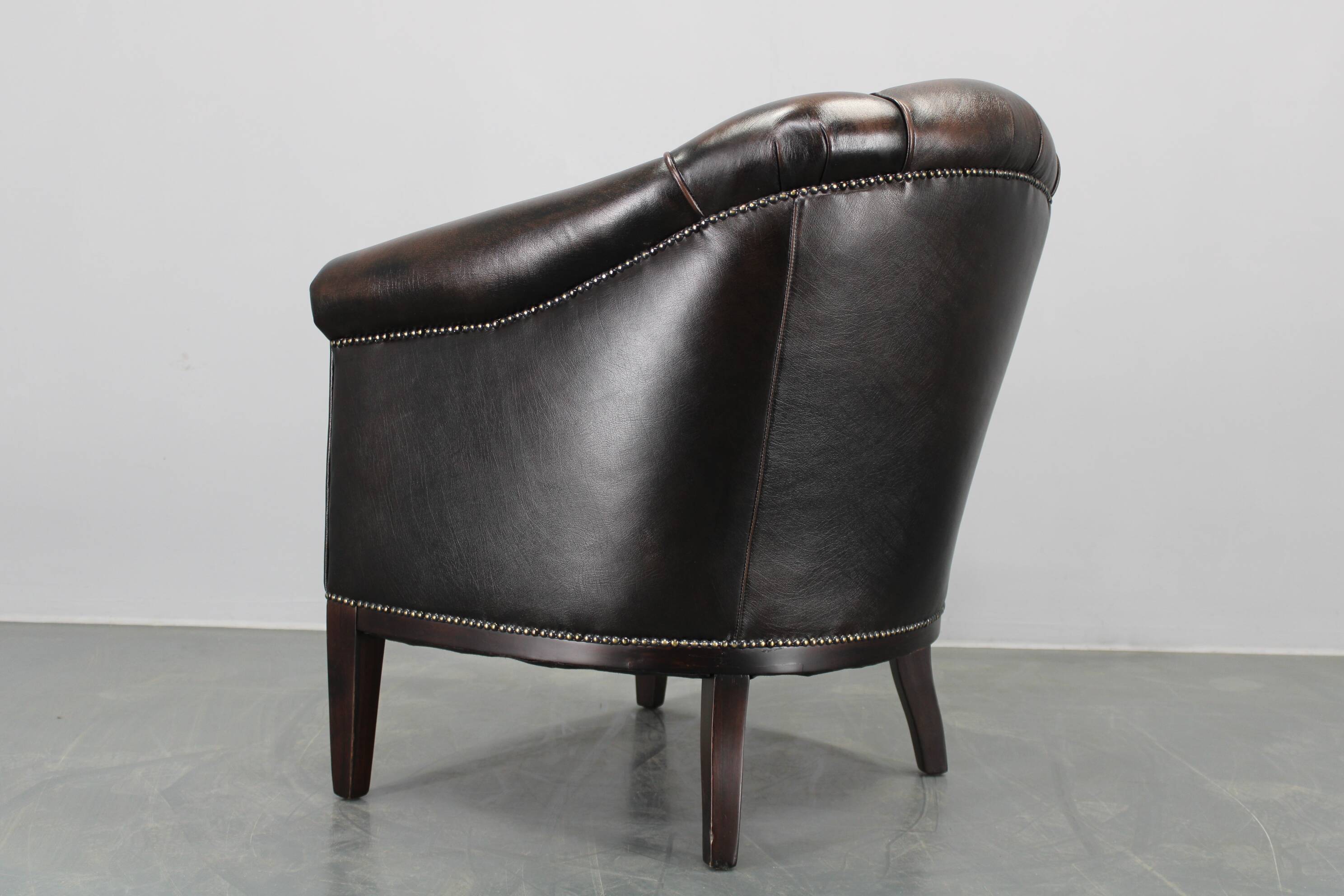 Vintage Leather Armchair, Czechoslovakia
