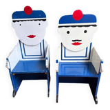 Pair of children's sailor armchairs