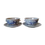 2  cups with vintage saucers