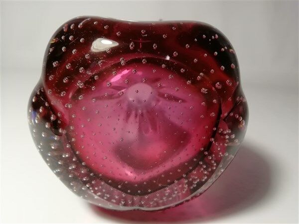 Glass Vase By Murano Bullicante By Archimedes Seguso , Italy.