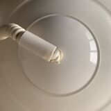 Vintage white metal pendant light - up and down system - Space Age Design